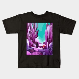 Cactus Garden_Purple Kids T-Shirt